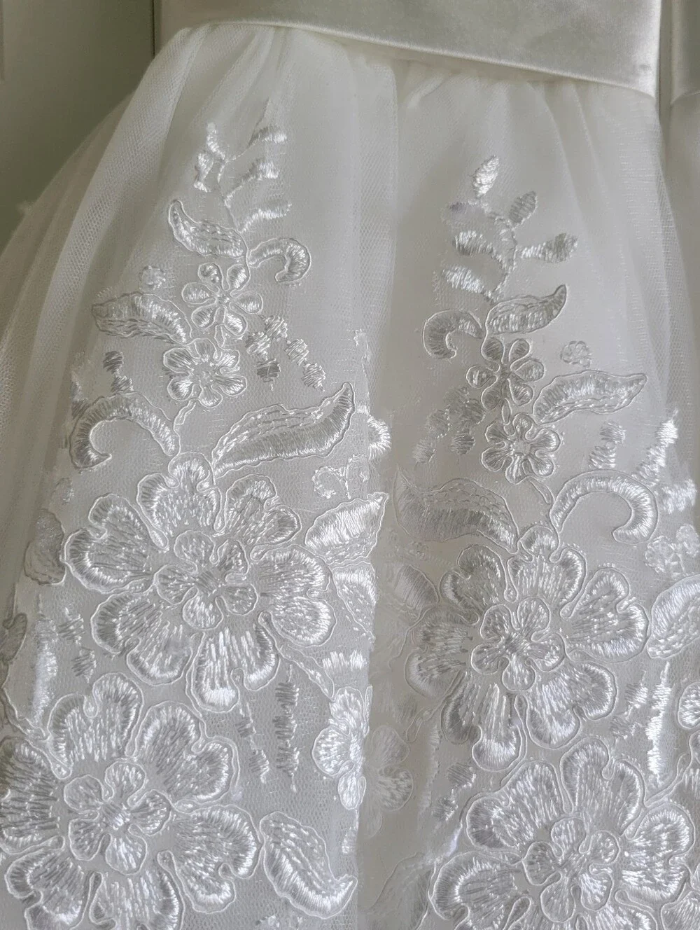 Ivory White Lace Dress Girls Size 5 First Communion Flower Girl - Picture 12 of 16